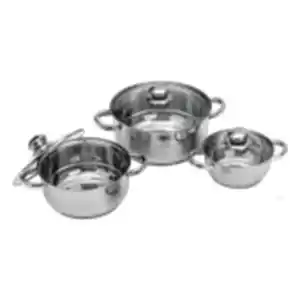 BRATmaxx Edelstahl-Kochtopfset mit Glasdeckel 7-tlg