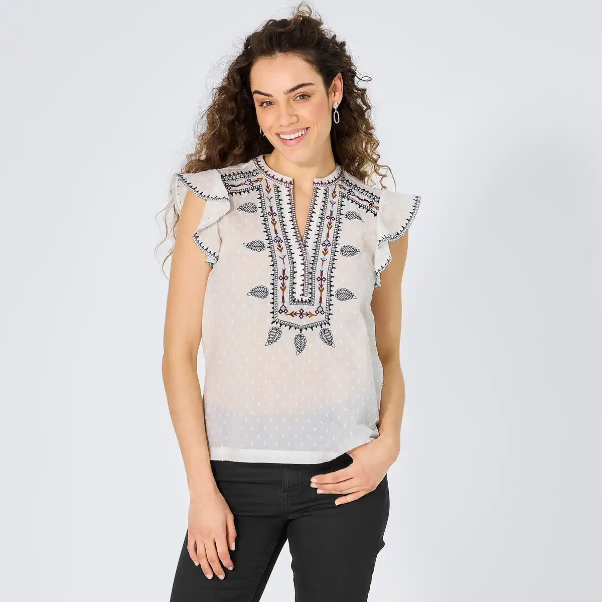 Bild 1 von Damen-Bluse mit Stickerei