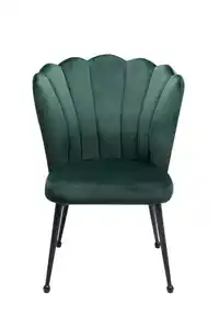 Stuhl Quinn Mikrofaser Samt dunkelgrün Gestell schwarz 55x92x50 cm