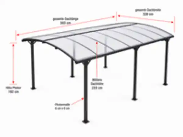 Bild 3 von CHILLROI Carport mit Bogendach, Saint-Tropez, ca. 503 x 328 x 211 cm - Anthrazit
