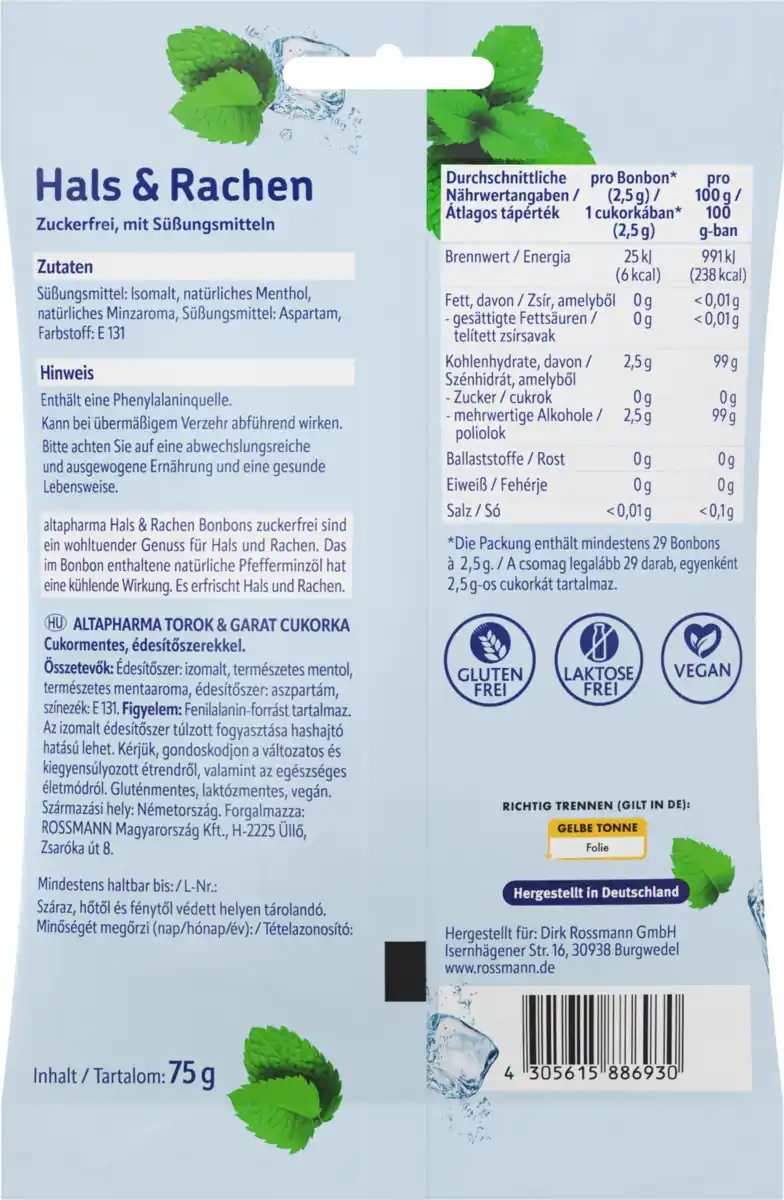 Bild 2 von altapharma Halsbonbons zuckerfrei, 75 g