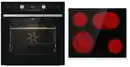 Bild 1 von Black Set 4 Heissluft Herdset bestehend aus BCX6737E05BG + ECD634X schwarz + edelstahl