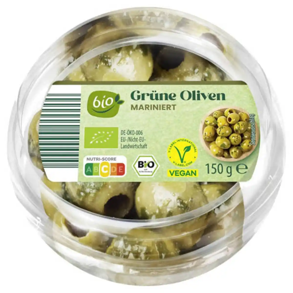 Bild 1 von Bio-Antipasti 150 g, Grüne Oliven