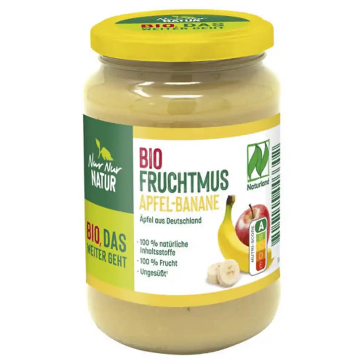 Bild 1 von NUR NUR NATUR Bio-Fruchtmus 360 g, Apfel-Banane