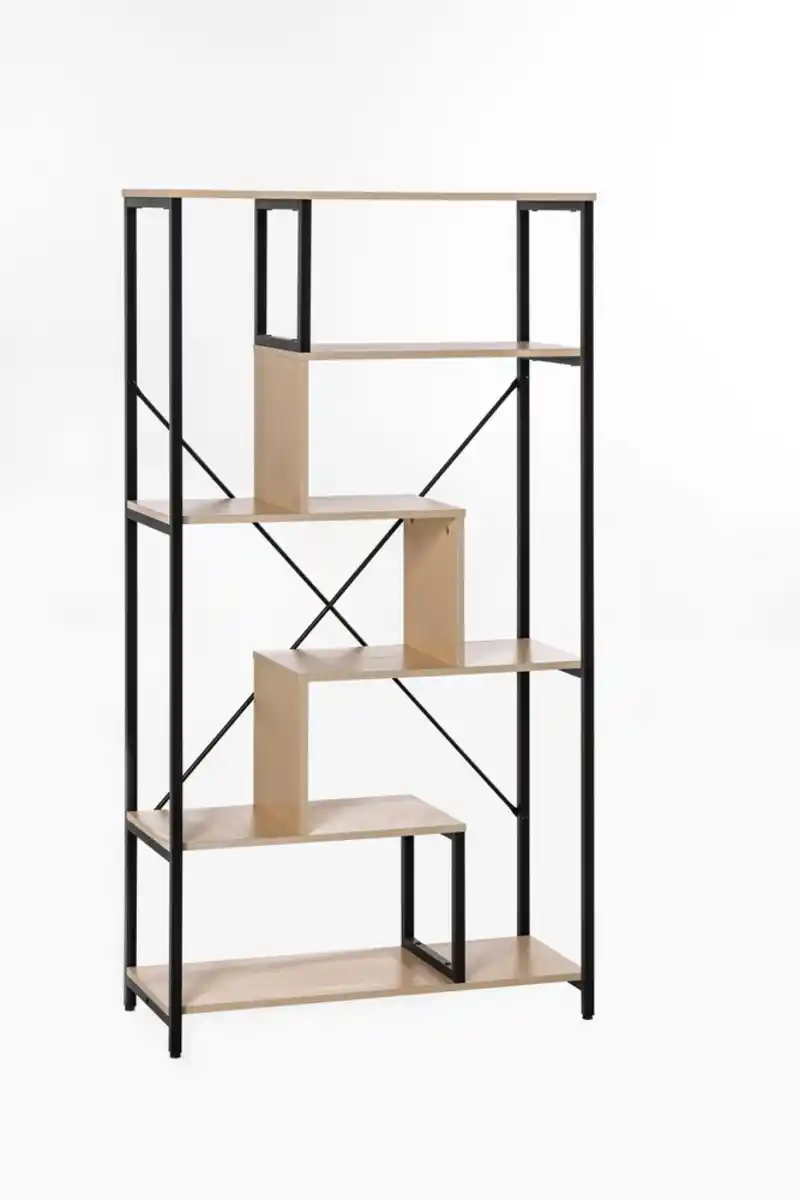 Bild 1 von Better Home Stufenförmiges Wohnzimmerregal mit 6 Ebenen, ca. 84 x 35 x 163 cm - Braun