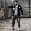 Bild 1 von Uncle Sam Herren-Jogginghose mit elastischem Bund und Beinabschlüssen