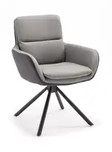 Stuhl Novalee Stoffmix Mikrofaser anthrazit/Leder grau