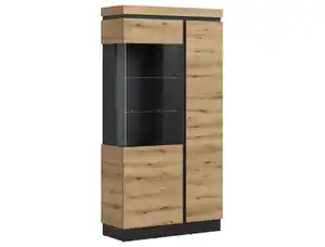 Vitrine Corte 103 x 200 cm Coast Evoke-Eiche-Dekor/Kosmos grau