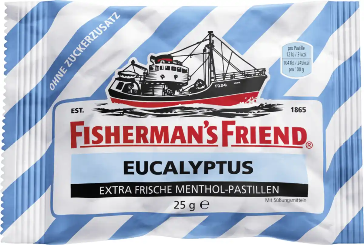 Bild 1 von Fisherman's Friend Extra Frische Menthol Pastillen mit Eucalyptusgeschmack und Süßungsmittel, 25 g