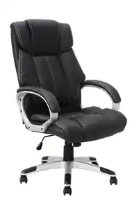 Bürostuhl Maxi 66 x 122 x 75 cm schwarz/ silberfarbig
