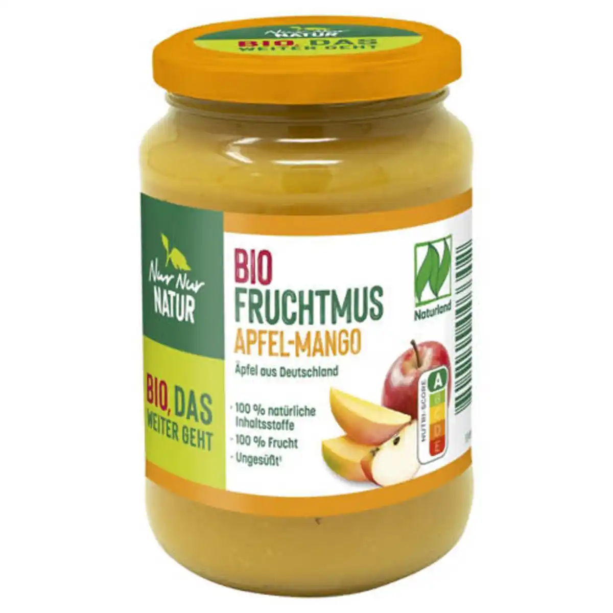 Bild 1 von NUR NUR NATUR Bio-Fruchtmus 360 g, Apfel-Mango