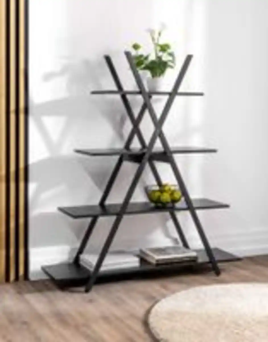 Bild 2 von Better Home Standregal, 4 Ebenen, ca. 120 x 33 x 135 cm - Schwarz