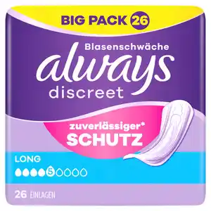 Always Discreet Inkontinenz Einlagen Long, 26 Stk
