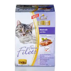 CAT BONBON Feine Filets, Makrele mit Reis, 3 x 85 gr.