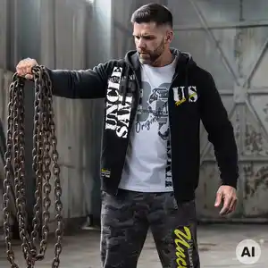 Uncle Sam Herren-Sweatjacke mit Kapuze