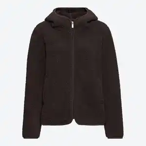 Damen-Fleecejacke mit Kapuze und Reißverschluss