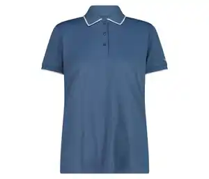 CMP Damen-Poloshirt aus Stretch-Piqué, blau