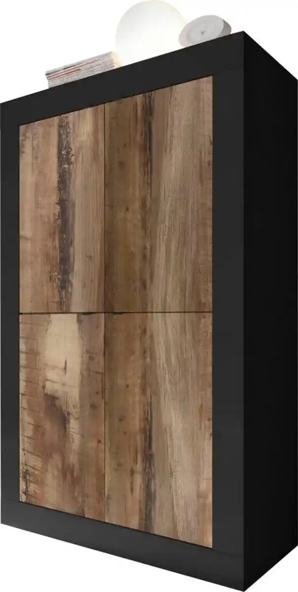 Bild 1 von Home affaire Highboard Basic Höhe 162 cm, Breite 102 cm, Kommode 4 Türen, Hochkommode, Metallgriff, moderne Rahmenoptik, viel Stauraum, Farbauswahl