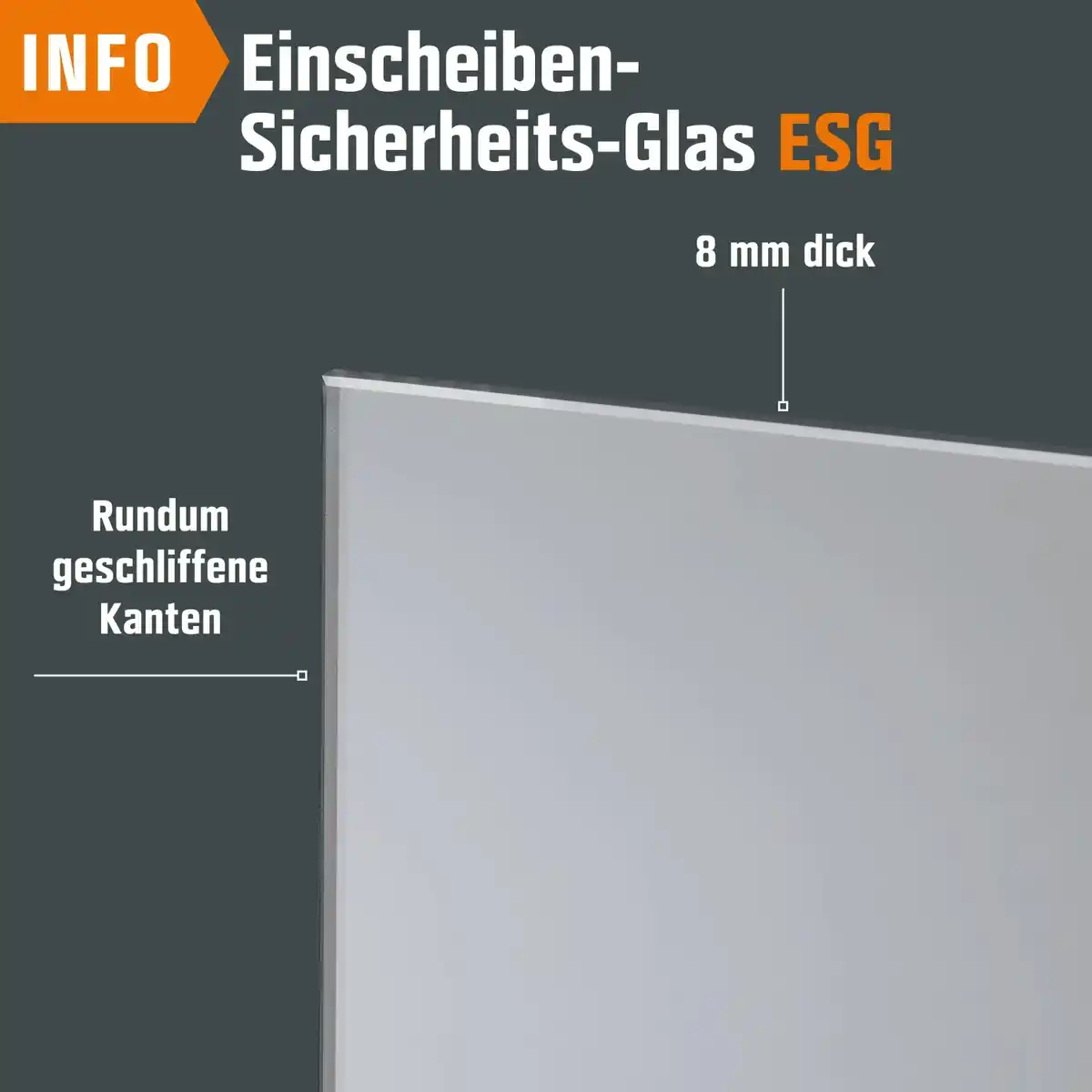Bild 4 von Glasdrehtür ESG Floatglas Dekor Siebdruck 36/83 DIN Rechts 1972 x 834 x 8 mm