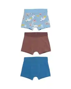 Kinder-Boxershorts, Tiermuster – 3 Stück hellblau