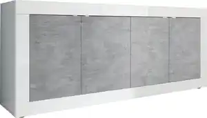 Home affaire Sideboard Basic Breite 207 cm, Kommode 4 Türen, Anrichte, Metallgriff, moderne Rahmenoptik, viel Stauraum, Farbauswahl