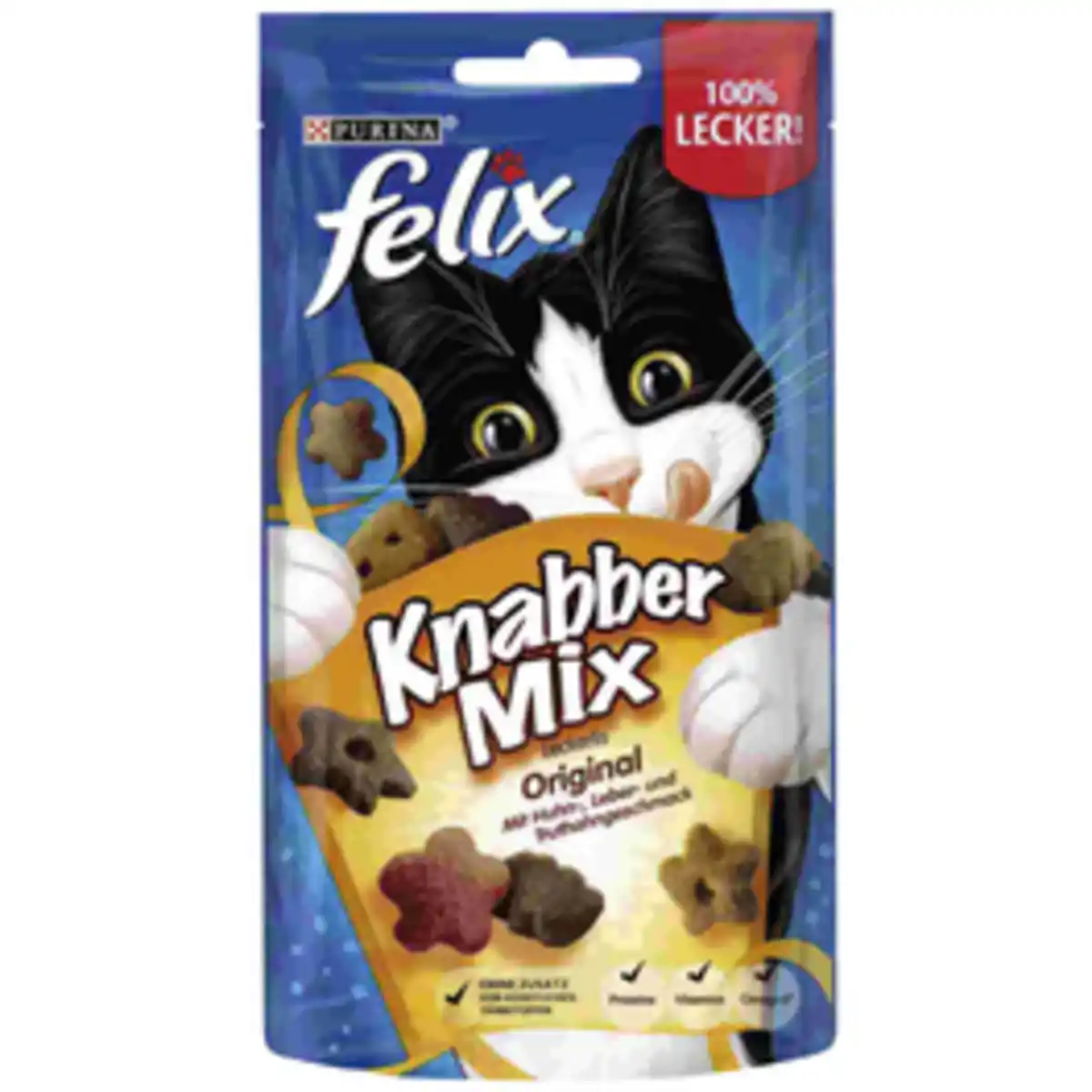 Bild 1 von felix Katzensnack »Knabbermix«, Huhn/Leber/Truthahn, 60 g