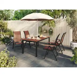 Sitzgruppe Bonlee 5-tlg. Aluminium Grau
