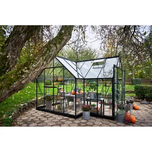 Bild 3 von Halls Gewächshaus GardenRoom Set Schwarz 12,9 m² inkl. Fundamentrahmen
