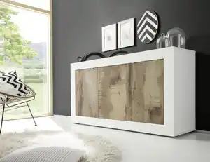 Home affaire Sideboard Basic Breite 160 cm, Kommode 3 Türen, Anrichte, Metallgriff, moderne Rahmenoptik, viel Stauraum, Farbauswahl