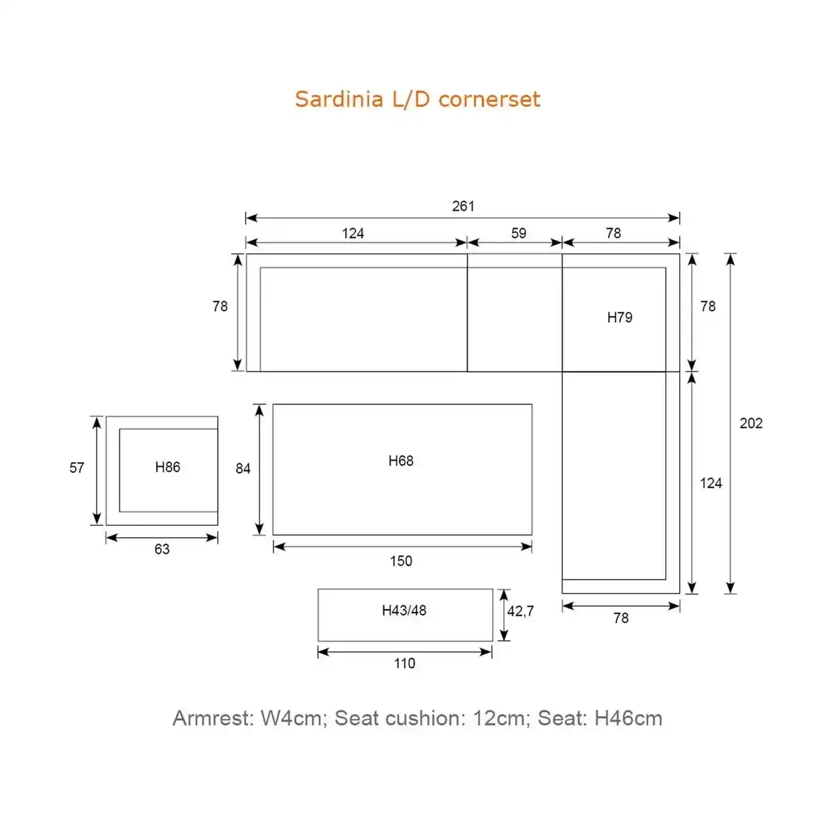 Bild 4 von Garden Impressions Lounge-Dining Set Sardinia 5-tlg Light Teaklook