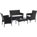 Bild 1 von Loungeset Saratoga 4-tlg. Stahl Schwarz creme