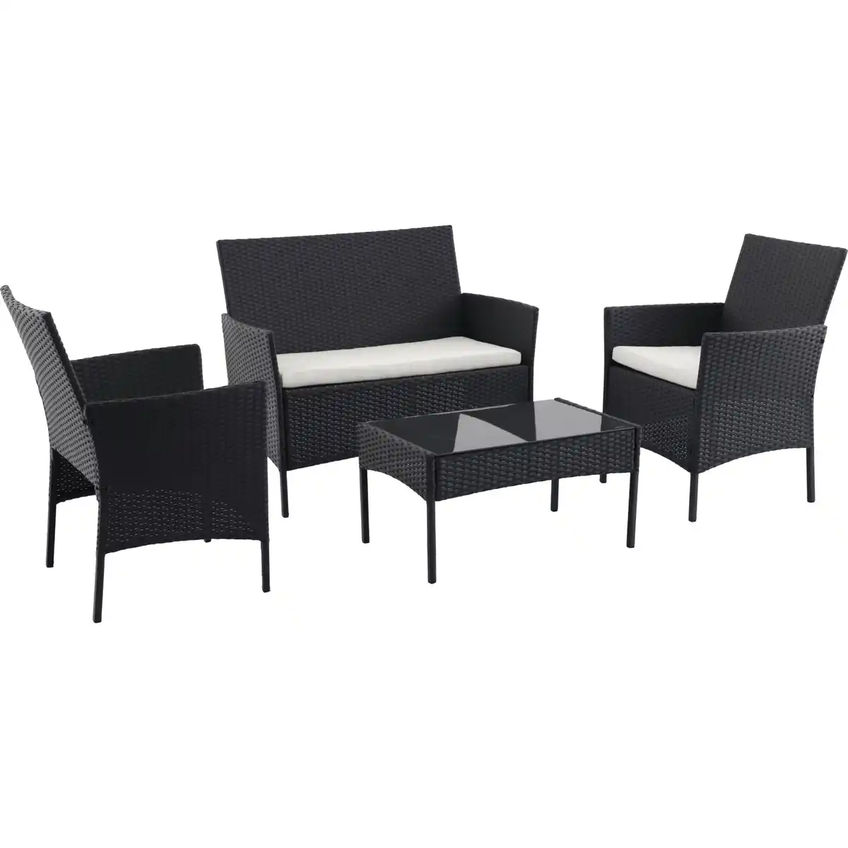 Bild 1 von Loungeset Saratoga 4-tlg. Stahl Schwarz creme