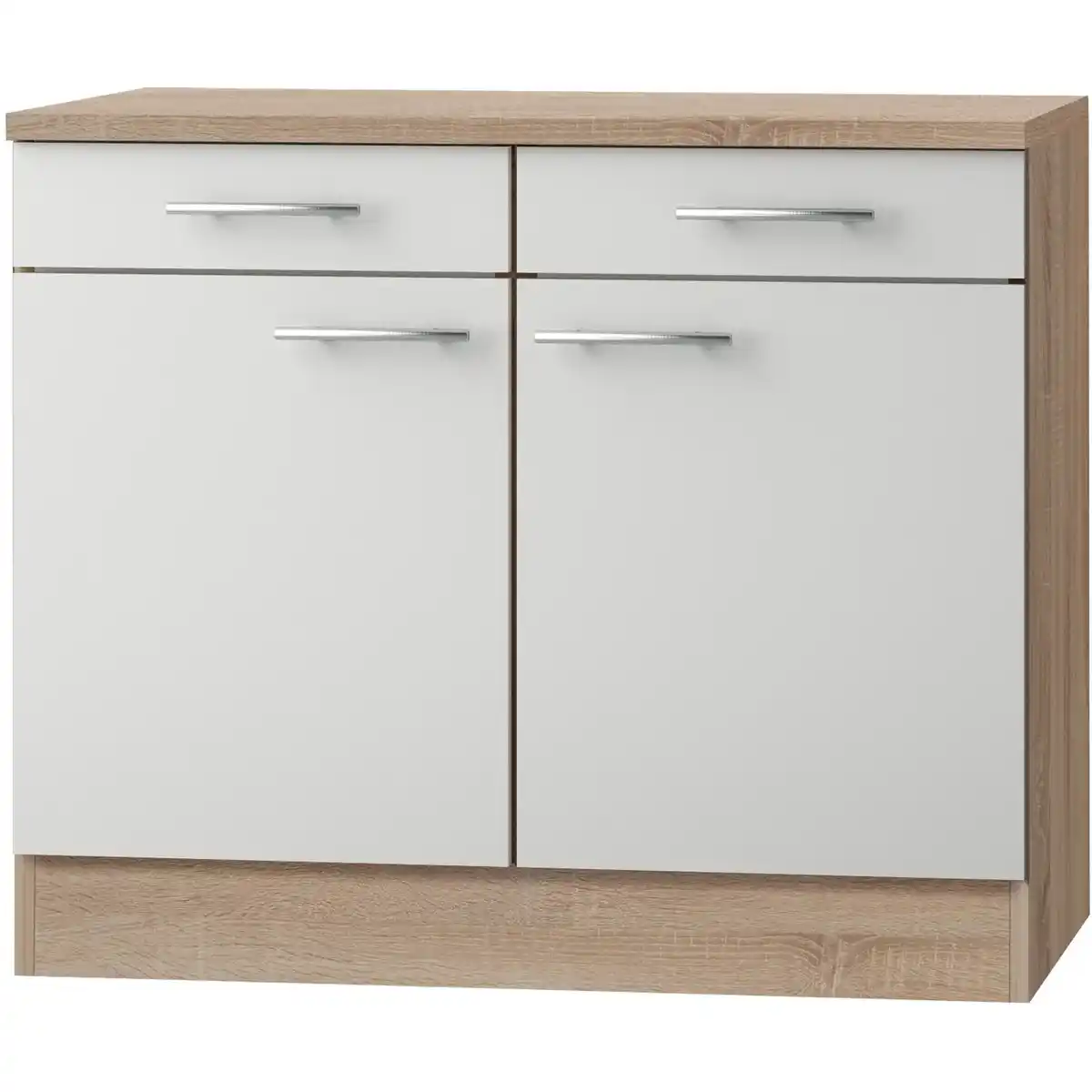 Bild 1 von Optifit Küchen-Unterschrank Dakar286 100 cm Weiß Seidenglanz