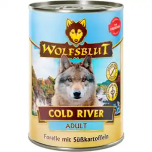Wolfsblut Hunde-Nassfutter, Adult Cold River Forelle mit Süßkartoffeln 395g
