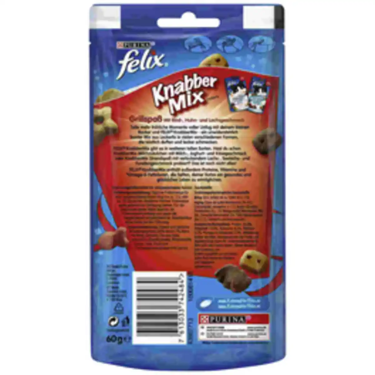 Bild 2 von felix Katzensnack »Knabbermix«, Rind/Huhn/Lachs, 60 g