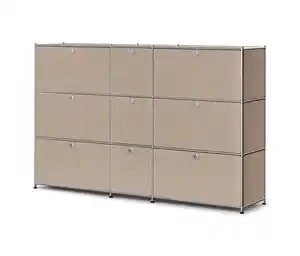 Kommode Metall »CN3« mit 9 Klappenfächern, taupe