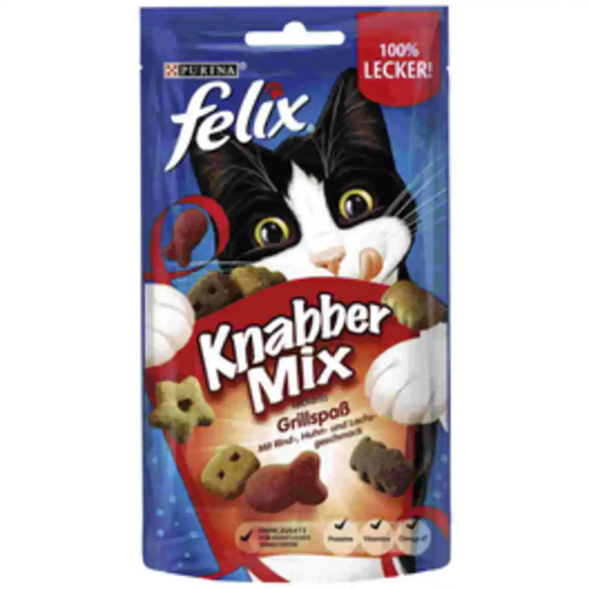 Bild 1 von felix Katzensnack »Knabbermix«, Rind/Huhn/Lachs, 60 g