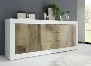 Home affaire Sideboard Basic Breite 210 cm, Kommode 2 Türen, 3 Schubkästen, Anrichte, Metallgriff, moderne Rahmenoptik, viel Stauraum, Farbauswahl