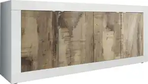 Home affaire Sideboard Basic Breite 207 cm, Kommode 4 Türen, Anrichte, Metallgriff, moderne Rahmenoptik, viel Stauraum, Farbauswahl
