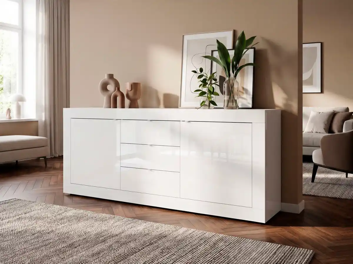 Bild 1 von Home affaire Sideboard Basic Breite 210 cm, Kommode 2 Türen, 3 Schubkästen, Anrichte, Metallgriff, moderne Rahmenoptik, viel Stauraum, Farbauswahl