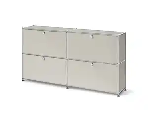 Sideboard Metall »CN3 Slim Line« mit 4 Klappfächern, hellgrau