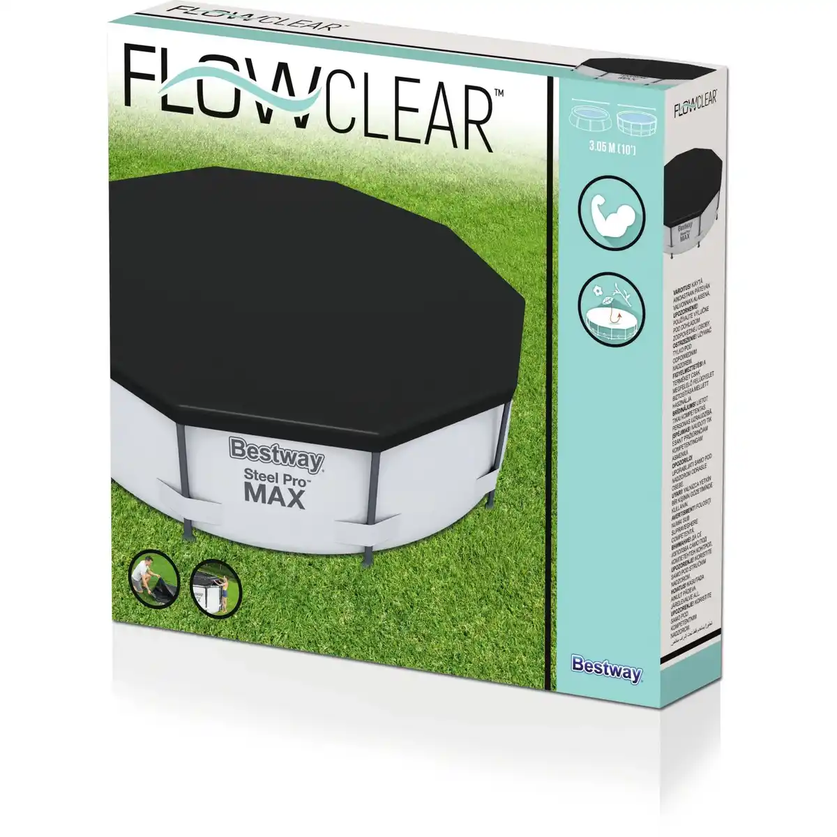 Bild 3 von Bestway PVC-Abdeckplane für Pools Ø 305 cm Schwarz rund