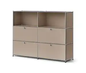 Sideboard Metall »CN3« mit 4 Klappenfächern, taupe