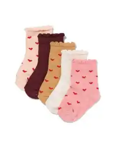 Babysocken, Herzen – 5 Paar rosa