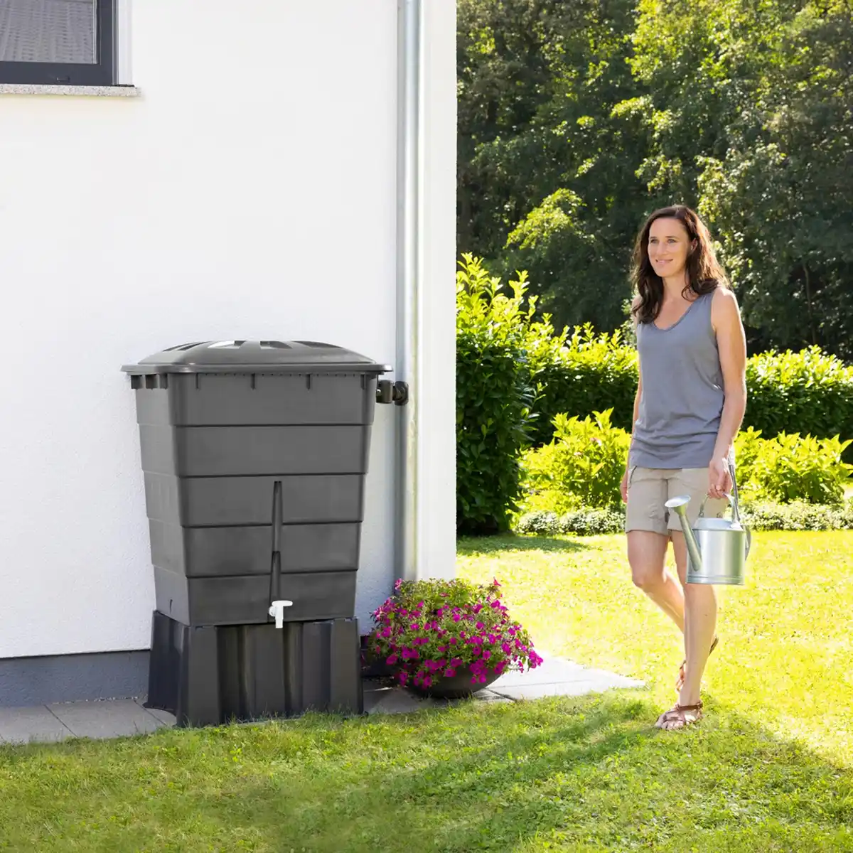 Bild 4 von Garantia Regentonnen-Unterstand Eckig 300 l Graphite Grey