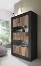 Bild 1 von Home affaire Vitrine Basic Höhe 162 cm, Standvitrine mit 4 Türen - Metallgriffe, Stauraumvitrine in moderner Rahmenoptik, Hochschrank, Anrichte