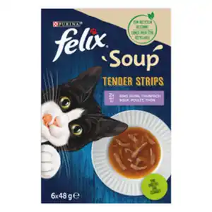 felix Katzen-Nassfutter, Soup Tender Strips, 6x48 g, Gemischte Vielfalt