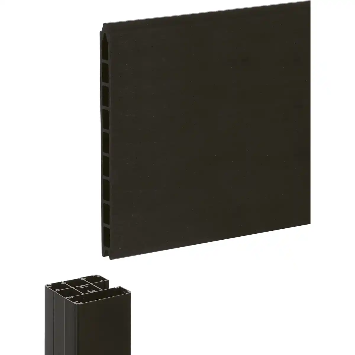 Bild 3 von Sichtschutzzaun-Element Paneel XL 3 Stück WPC Anthrazit 177 cm x 29 cm x 2,1 cm