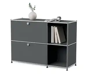 Sideboard Metall »CN3« mit 2 Klappenfächern, grau
