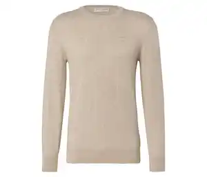 Pullover mit Rundhalsausschnitt, beige meliert